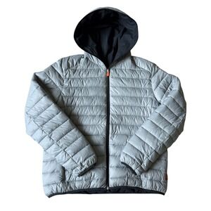 Save The Duck Rainy Reversible Puffer Jacket Mens Grey Black Full Zip